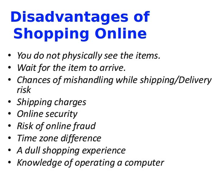 Disadvantages of Shopping Online